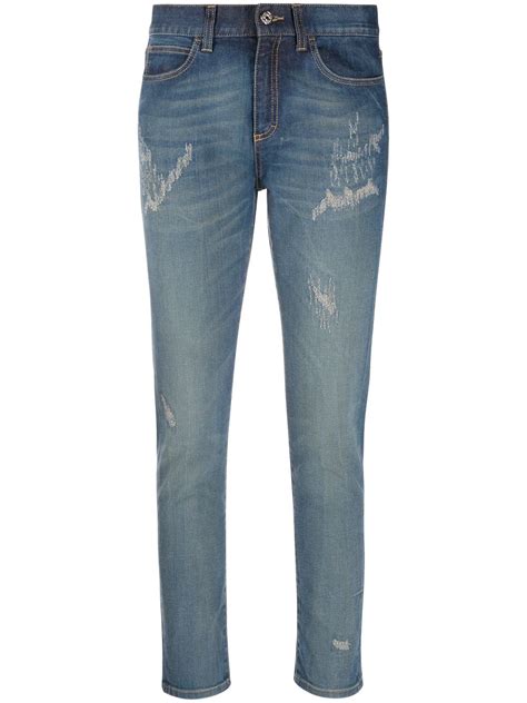 Gucci Distressed Crop Jeans 